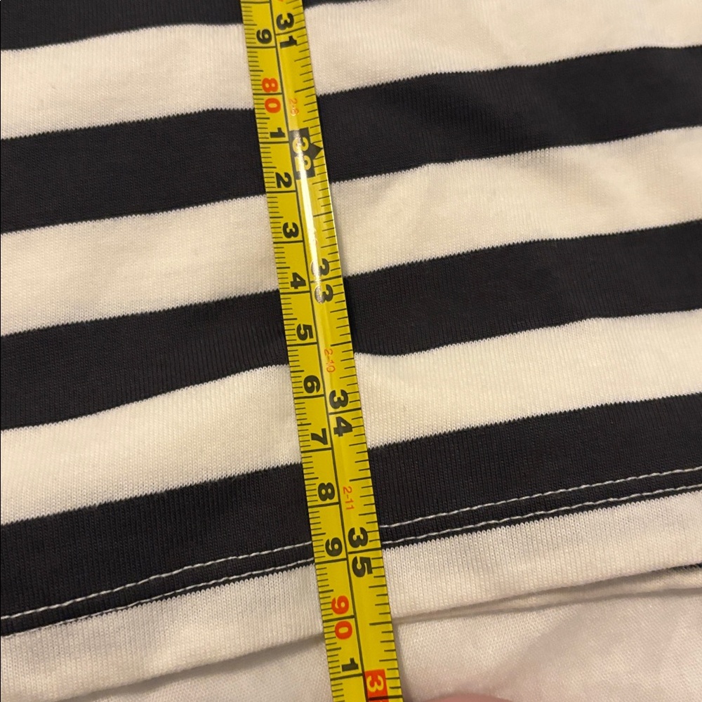 Old Navy VTG crew neck mini t-shirt dress Charcoal & White Striped SZ 2X NWT - Picture 10 of 12